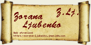 Zorana Ljubenko vizit kartica
